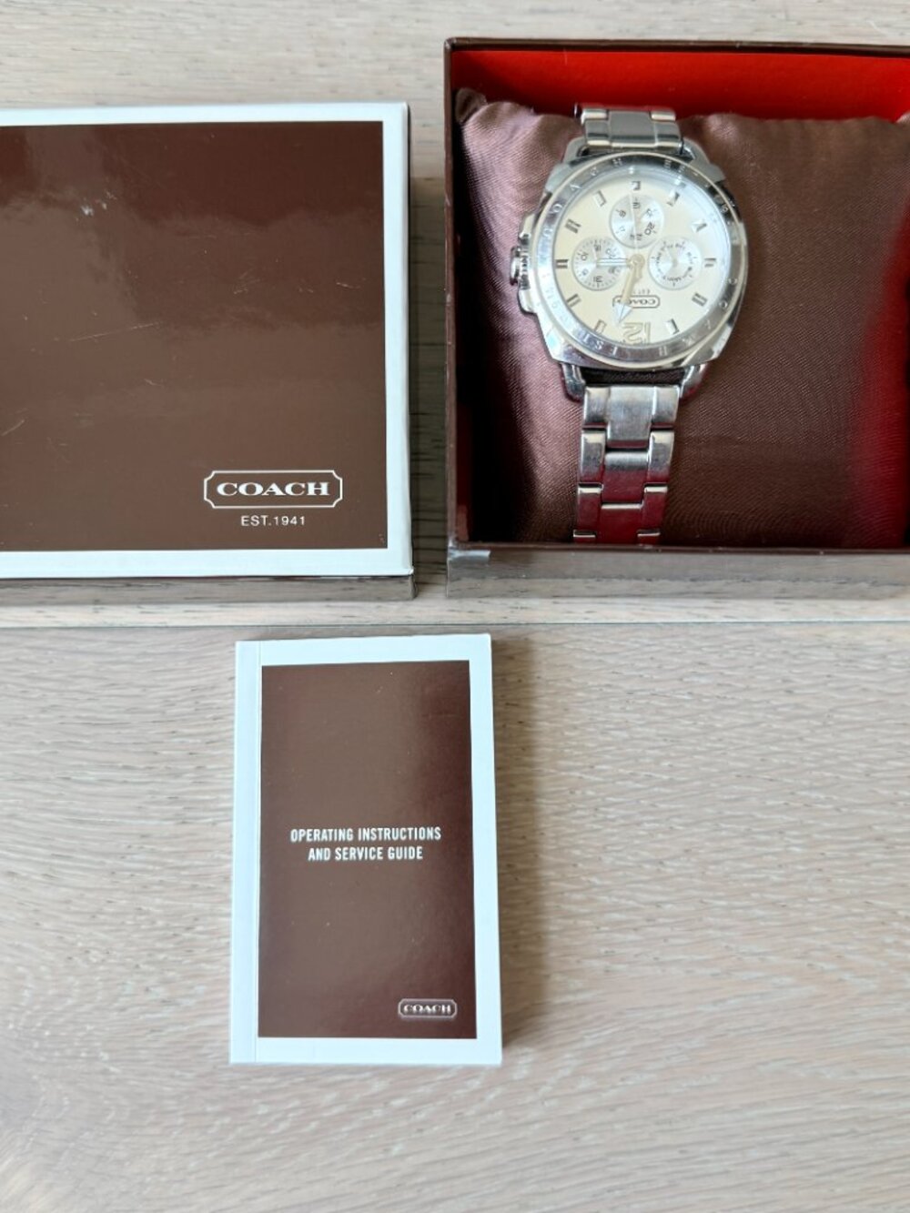 COACH Stainless Steel Women's Chronograph Boyfriend Watch *WORKS* - Picture 12 of 12
